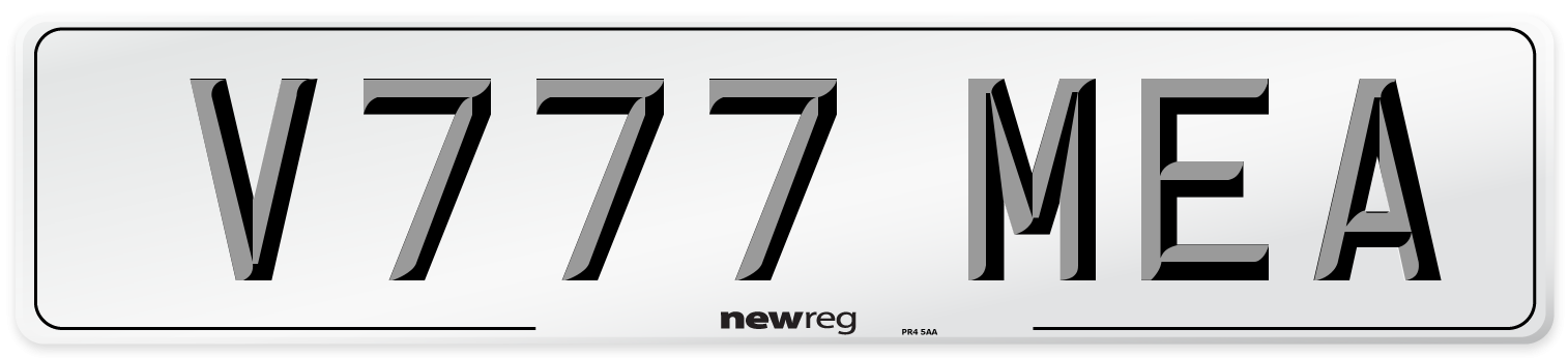 V777 MEA Number Plate from New Reg
